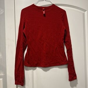 SKIMS Vibrant Red Long Sleeve Tee